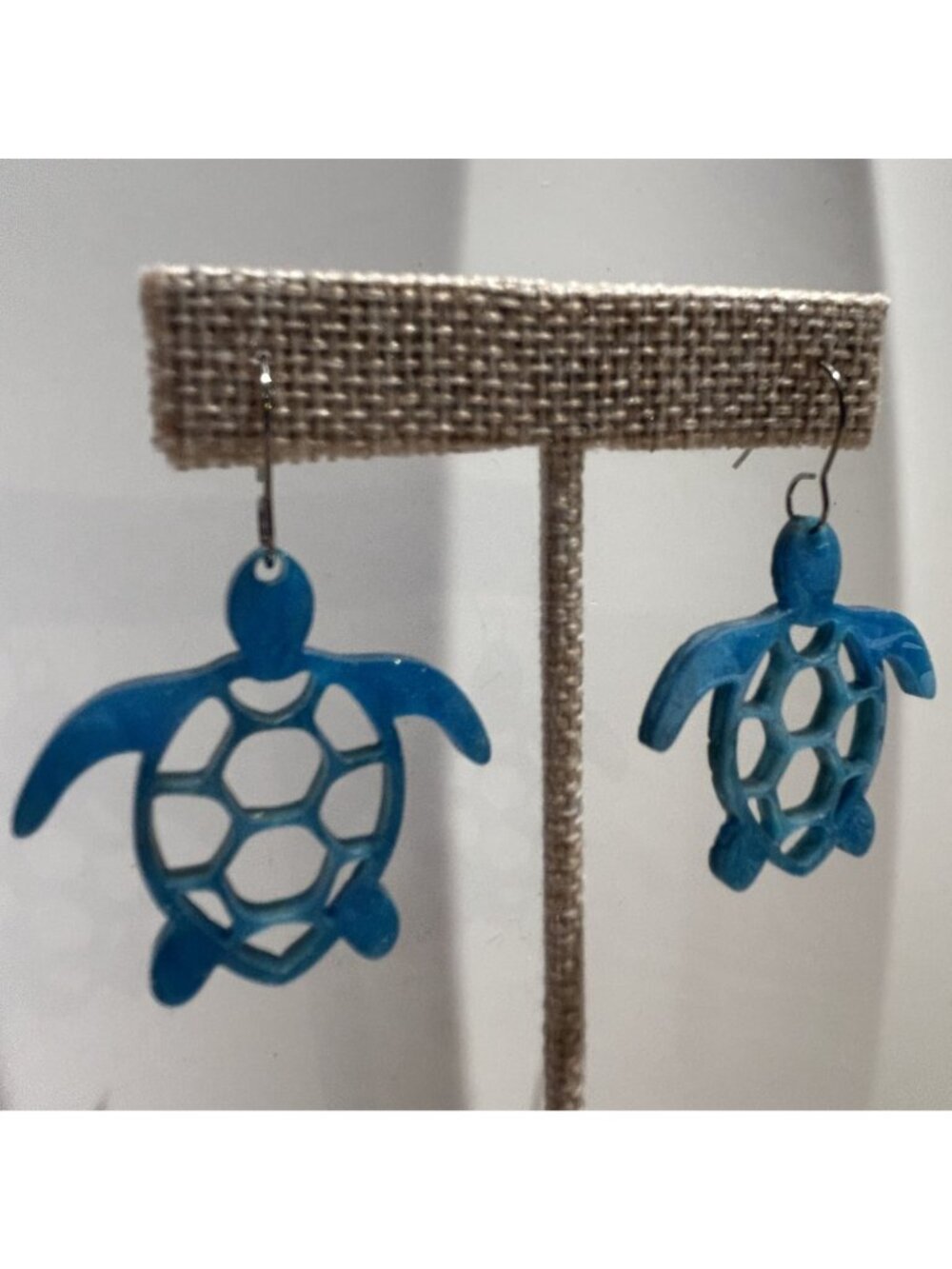 Turtle Blue Dangle Earrings Ocean Lady Bella Designs Sea Life Summer Gift NEW - Picture 7 of 12
